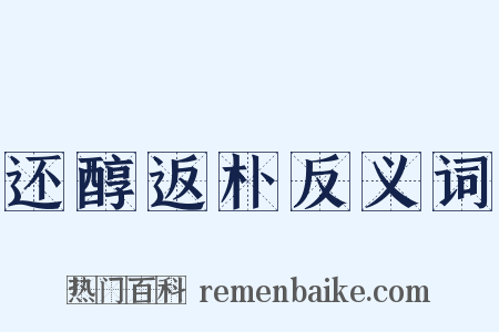 还醇返朴反义词是什么意思的图片